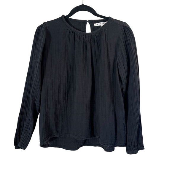 XIRENA Crewneck Cotton Gauze Long Sleeve Blouse Top - Picture 2 of 9